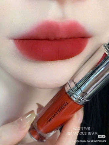 Son Kem MAC Locked Kiss Ink - Màu 95 Vicious Silky Rose Đỏ Cam