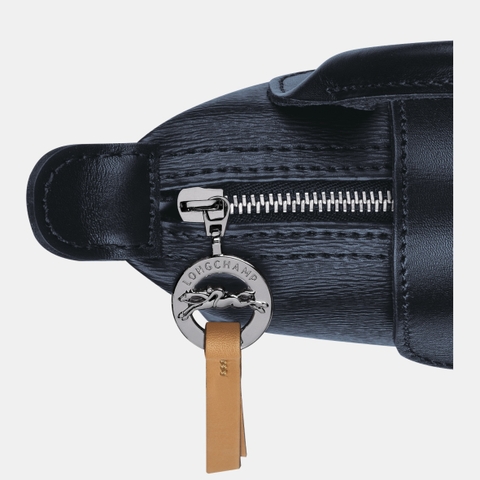 MINI SIZE - TÚI LONGCHAMP LE PLIAGE CITY POUCH WITH HANDLE - NAVY - Canvas - Túi xách màu xanh đen, chất da