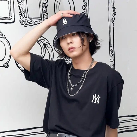[SALE] Mũ MLB Monogram Reversible Bucket LA Yankees ‘Black Grey’  - Mũ hoạ tiết xám, đội được 2 mặt
