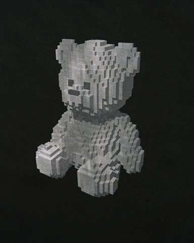 ÁO ADLV BLOCK BEAR BLACK T-SHIRT - Áo thun cổ tròn tay lỡ, hình gấu, màu đen