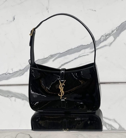 TÚI YSL LE 5 A7 HOBO BAG BLACK DA BÓNG (size 23x16cm)