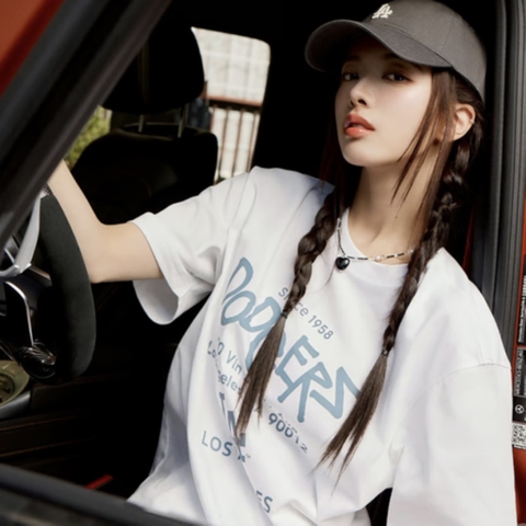 Áo MLB Street Lettering Overfit T-shirt LA Dodgers White - Áo thun cổ tròn tay lỡ màu trắng