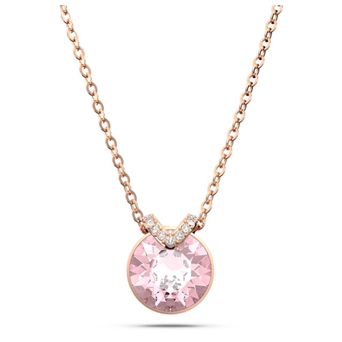 SWAROVSKI Bella V pendant (Round cut, Pink, Rose gold-tone plated) - Dây cổ, dây chuyền pha lê tròn màu hồng - JEWELRY NECKLACE