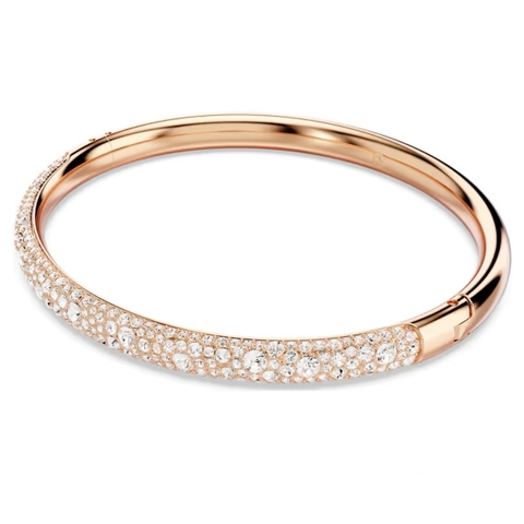 SWAROVSKI Sublima bangle (Snow pavé, White, Rose gold-tone plated) - Vòng, lắc tay màu vàng hồng, pha lê trắng - JEWELRY
