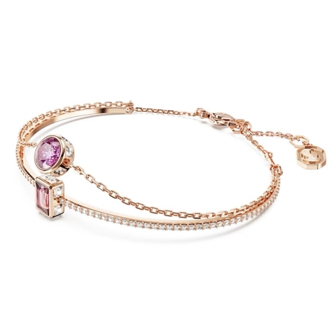 SWAROVSKI Stilla bangle (Mixed cuts, Pink, Rose gold-tone plated) - Vòng/lắc pha lê tone hồng - SWAROVSKI - JEWELR