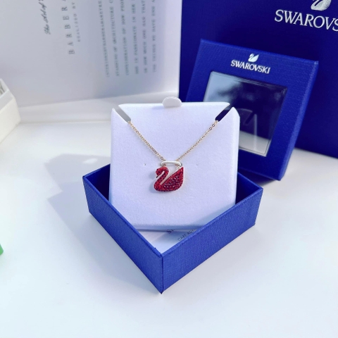 SWAROVSKI Iconic Swan pendant (Swan, Red, Gold-tone plated) - Dây cổ, dây chuyền thiên nga đỏ - NECKLACE - JEWELRY