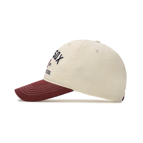 CHÍNH HÃNG - MLB Boston Red Sox Varsity Lettering Colorblock Unstructured Ball Cap - Mũ lưỡi trai nón kết tone đỏ