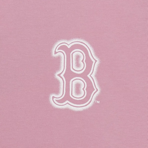 MLB Basic Street Logo Overfit Short Sleeve T-Shirt Boston Red Sox Pink - Áo thun cổ tròn tay lỡ màu hồng