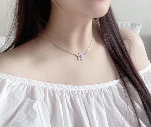 SWAROVSKI Stella pendant (Mixed cuts, Star, Blue, Rhodium plated) - Dây cổ, dây chuyền ngôi sao - SWAROVSKI - JEWELRY NECKLACE