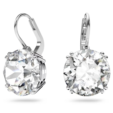 SWAROVSKI Millenia drop earrings (Round cut, White, Rhodium plated) - Khuyên tai pha lê trắng, cắt tròn - JEWELRY
