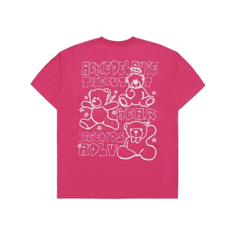 ÁO THUN ADLV BEAR FRIENDS DOODLE ARTWORK T-SHIRT PINK - HỒNG
