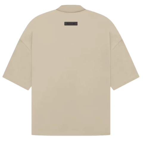 Áo Fear of God FOG Essentials Tee Dusty Beige - Áo thun cổ tròn tay lỡ màu be, chữ vòng cung