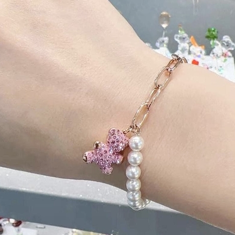 SWAROVSKI Teddy bracelet (Bear, Pink, Rose gold-tone plated) - Vòng/lắc tay SWAROVSKI - JEWELRY