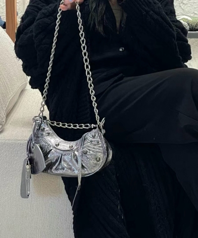TÚI BALENCIAGA LE CAGOLE CHAIN BAG XS SILVER
