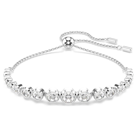 SWAROVSKI Imber Tennis bracelet (Mixed round cuts, White, Rhodium plated) - Vòng, lắc tay, vòng tròn đính pha lê trắng, dáng rút - JEWELRY BRACELET
