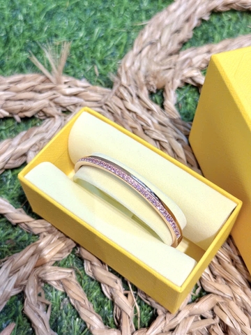 SWAROVSKI Connexus bangle (Round cut, `Love is around`, Pink, Rose gold-tone plated) - Vòng, lắc tay, đính mix pha lê hồng - JEWELRY BRACELET