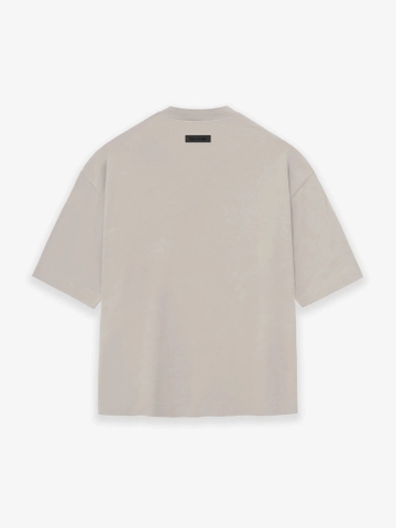 Áo Fear of God FOG Essentials Tee Silver Cloud - Áo thun cổ tròn tay lỡ màu mây xám bạc, chữ nhỏ giữa