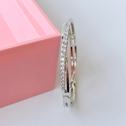 SWAROVSKI Hyperbola bangle (Round cut, White, Rhodium plated) - Vòng, lắc tay, pha lê trắng - JEWELRY BRACELET