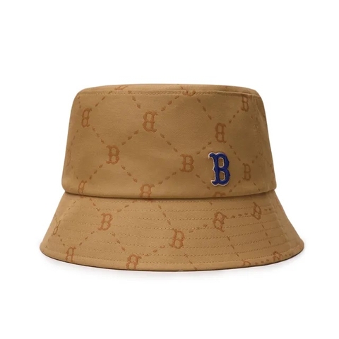 Mũ MLB Monogram Diamond B Boston Beige Brown Bucket Hat