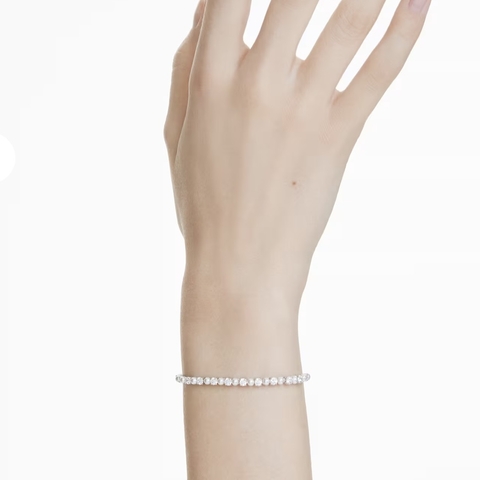 SWAROVSKI Matrix bracelet (Crystal pearl, Round cut, White, Rhodium plated) - Vòng, lắc tay ngọc trai, pha lê trắng - JEWELRY
