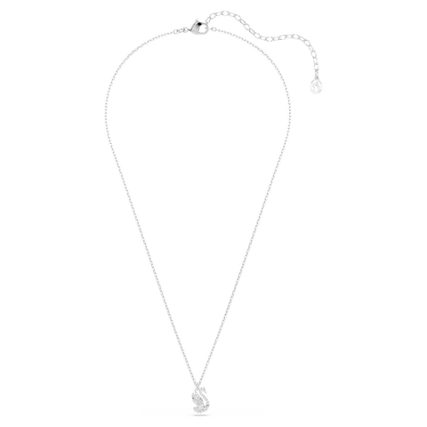 SWAROVSKI Swan pendant (Mixed cuts, White, Rhodium plated) - Dây cổ/chuyền, pha lê trắng, thiên nga - JEWELRY NECKLACE