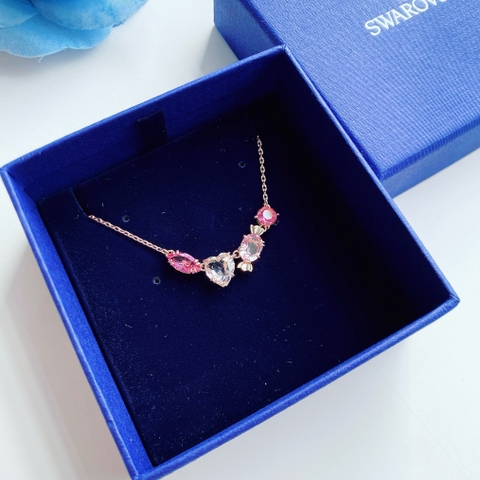 SWAROVSKI Gema 520 pendant (Candy and heart, Pink, Rose gold-tone plated) - Dây chuyền kẹo, tim, LOVE hồng - JEWELRY NECKLACE