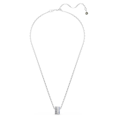 SWAROVSKI Connexus pendant (Mixed cuts, ‘Love is around’, Rhodium) (bản dây và mặt cỡ to) - Dây cổ, chuyền, vòng tròn đính đá pha lê xanh, trắng, xám - JEWELRY NECKLACE