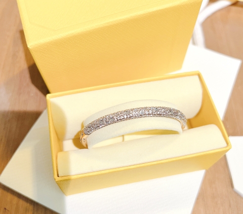 SWAROVSKI Sublima bangle (Snow pavé, White, Rose gold-tone plated) - Vòng, lắc tay màu vàng hồng, pha lê trắng - JEWELRY