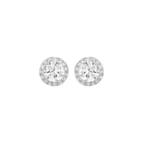 SWAROVSKI Angelic stud earrings (Round cut, White, Rhodium plated) - KHUYÊN TAI PHA LÊ TRÒN - SWAROVSKI - JEWELRY