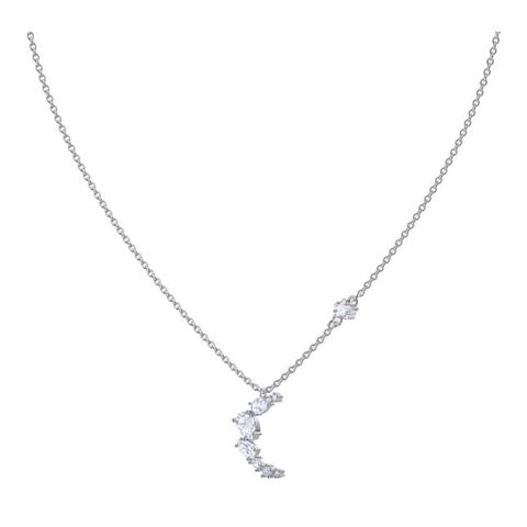 SWAROVSKI Moonsun Necklace  (White, Rhodium plated) - Dây cổ, dây chuyền trăng khuyết, pha lê trắng - JEWELRY NECKLACE
