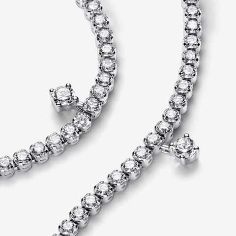 PANDORA Sparkling Drops Tennis Bracelet (Sterling Silver, Zirconia) - Vòng/ lắc tay bạc 925, đính đá CZ trắng