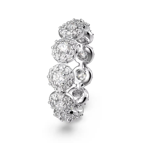 SWAROVSKI Una Angelic ring (Round cut, White, Rhodium plated) - RINGS - Nhẫn đính đá pha lê trắng - JEWELRY