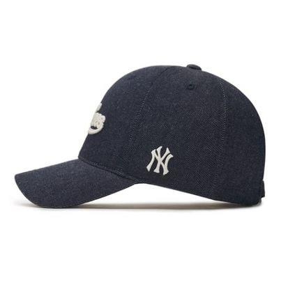 Mũ MLB Adjustable Soft Top Baseball Cap New York Yankees Denim - Mũ lưỡi trai, nón kết màu denim xanh đậm
