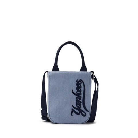 Túi MLB Varsity Cursive Denim Mini Cross Bag Yankees Blue - Túi đeo chéo màu xanh, có quai xách