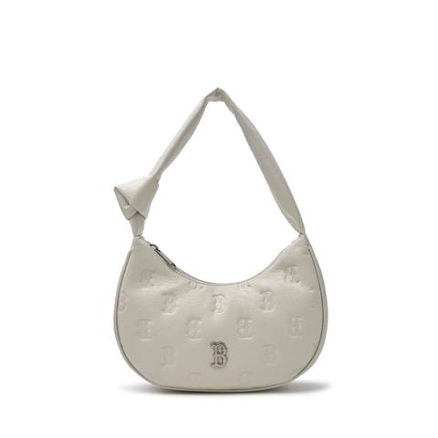MLB Classic Monogram Crack Embo Hobo Bag Boston Red Sox WHITE - Túi xách, đeo vai màu trắng