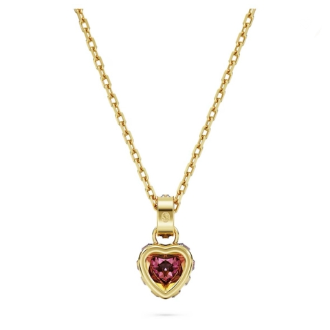 SWAROVSKI Stilla pendant (Heart, Red, Gold-tone plated) - Dây cổ, dây chuyền hình tim màu đỏ hồng - SWAROVSKI - JEWELRY NECKLACE