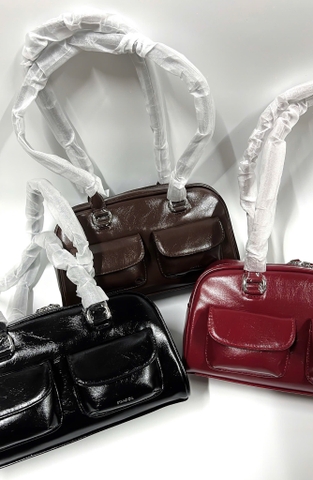 STAND OIL CHUBBY BAG - BLACK/MARRON/RED WINE - Túi xách, đeo vai màu đen/nâu/đỏ rượu