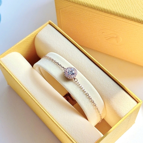 SWAROVSKI Una Angelic bracelet (Round cut, Pavé, White, Rose gold-tone plated) - Vòng, lắc tay pha lê trắng - JEWELRY BRACELET