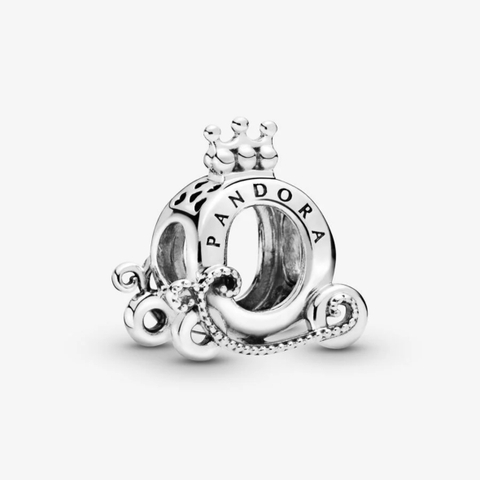 PANDORA Charm Polished Crown O Carriage (Silver Sterling) - Hạt trang trí vòng tay hình cổ xe bí vương miệng, bạc 925