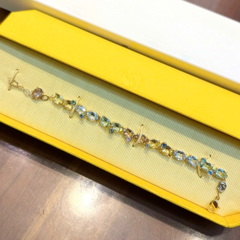 SWAROVSKI Gema Tennis bracelet (Mixed cuts, Multicolored, Gold-tone plated) - Vòng, lắc tay, đính đá pha lê đa màu - JEWELRY BRACELET