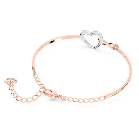 SWAROVSKI Hyperbola bangle (Infinity and heart, White, Mixed metal finish) - Vòng, lắc tay hình tim vô cực vĩnh cửu - JEWELRY BRACELET