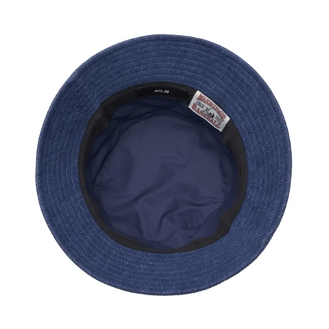 MLB Unisex Cursive Lettering Denim Bucket Hat LA Dodgers Indigo - Mũ vành tròn, màu xanh