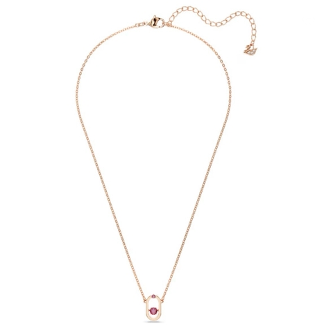 SWAROVSKI Sparkling Dance pendant (Round cut, Oval shape, Red, Rose gold-tone plated) - Dây chuyền pha lê đỏ chuyển động - JEWELRY NECKLACE