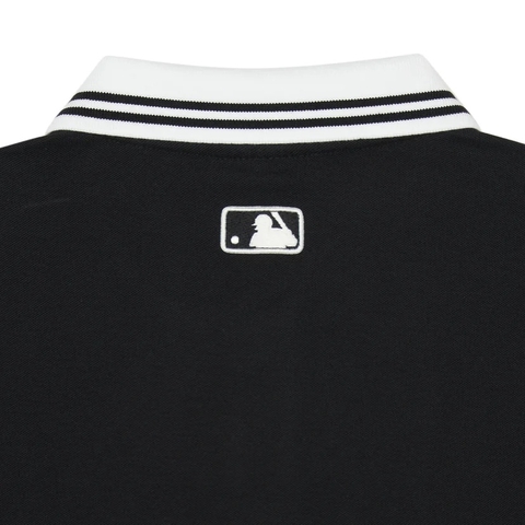 Áo MLB Basic collar color matching computer fit shirt New York Yankees BLACK POLO