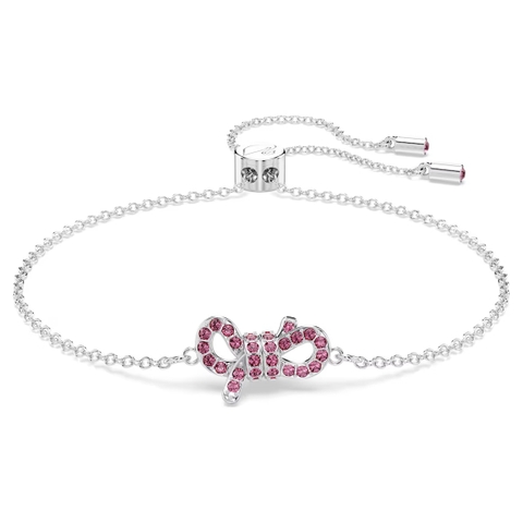 SWAROVSKI Lifelong Bow bracelet (Bow, Pink, Rhodium plated) - Vòng, lắc tay, hình nơ, pha lê hồng - JEWELRY BRACELET
