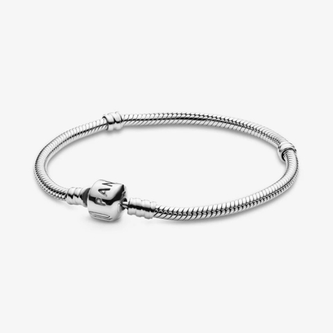 Pandora Moments Snake Chain Bracelet (Barrel Clasp, Silver Sterling) - Vòng/lắc tay bạc 925, khoá trụ, dáng mềm - JEWELRY BRACELET