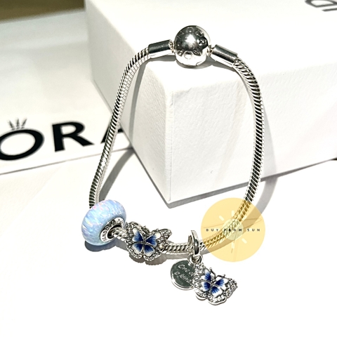 PANDORA “Ocean Butterfly” Sparkling Set Bracelet Charms (Silver Sterling) - Bộ vòng tay “Bướm Đại Dương” bạc 925 - JEWELRY