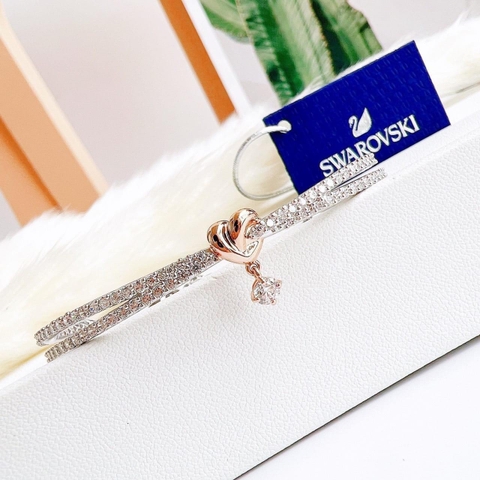SWAROVSKI Lifelong Heart bangle (Heart, White, Mixed metal finish) - Vòng/lắc tay HÌNH TIM PHỐI ĐÁ - SWAROVSKI - JEWELRY