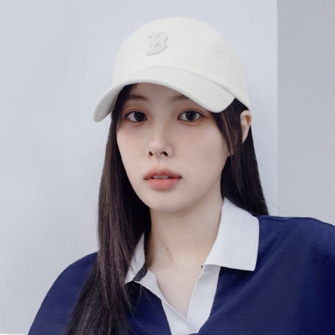 MLB Basic small logo unstructured ball cap Boston Red Sox Charcoal Cream - Mũ lưỡi trai, nón kết màu trắng kem