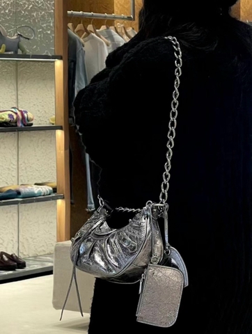 TÚI BALENCIAGA LE CAGOLE CHAIN BAG XS SILVER